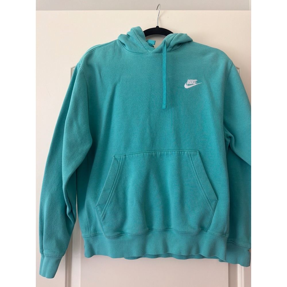 Nike Mens Sportswear Club Fleece Pullover Hoodie Teal Blue Small